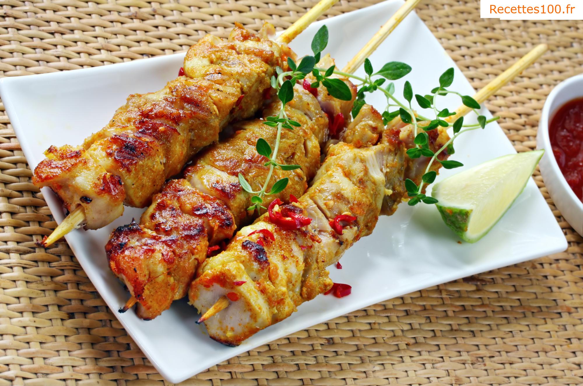 Brochettes de poulet