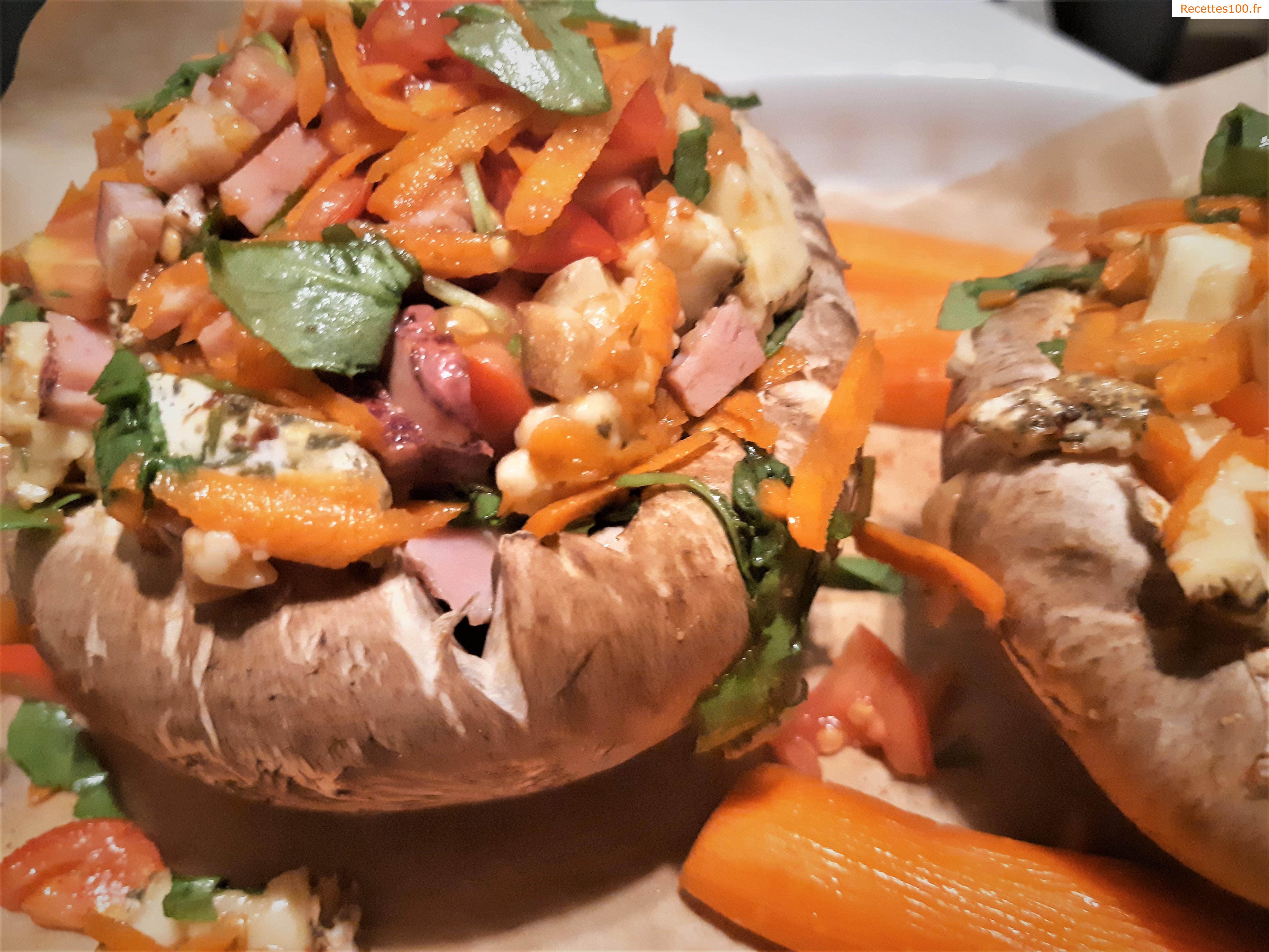 Champignons portobello gratinés
