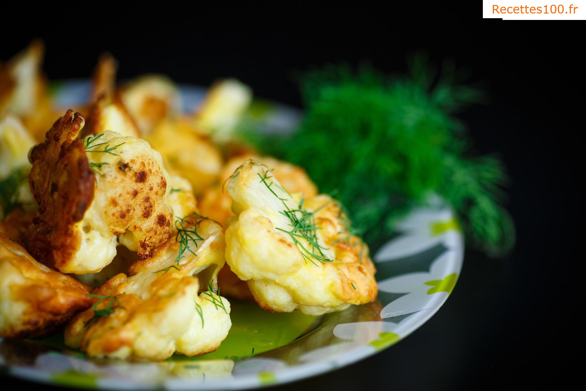 Chou-fleur frit dans une pâte épicée