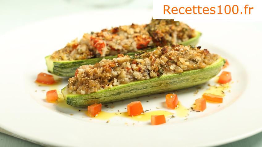 Courgettes farcies au couscous et au tofu