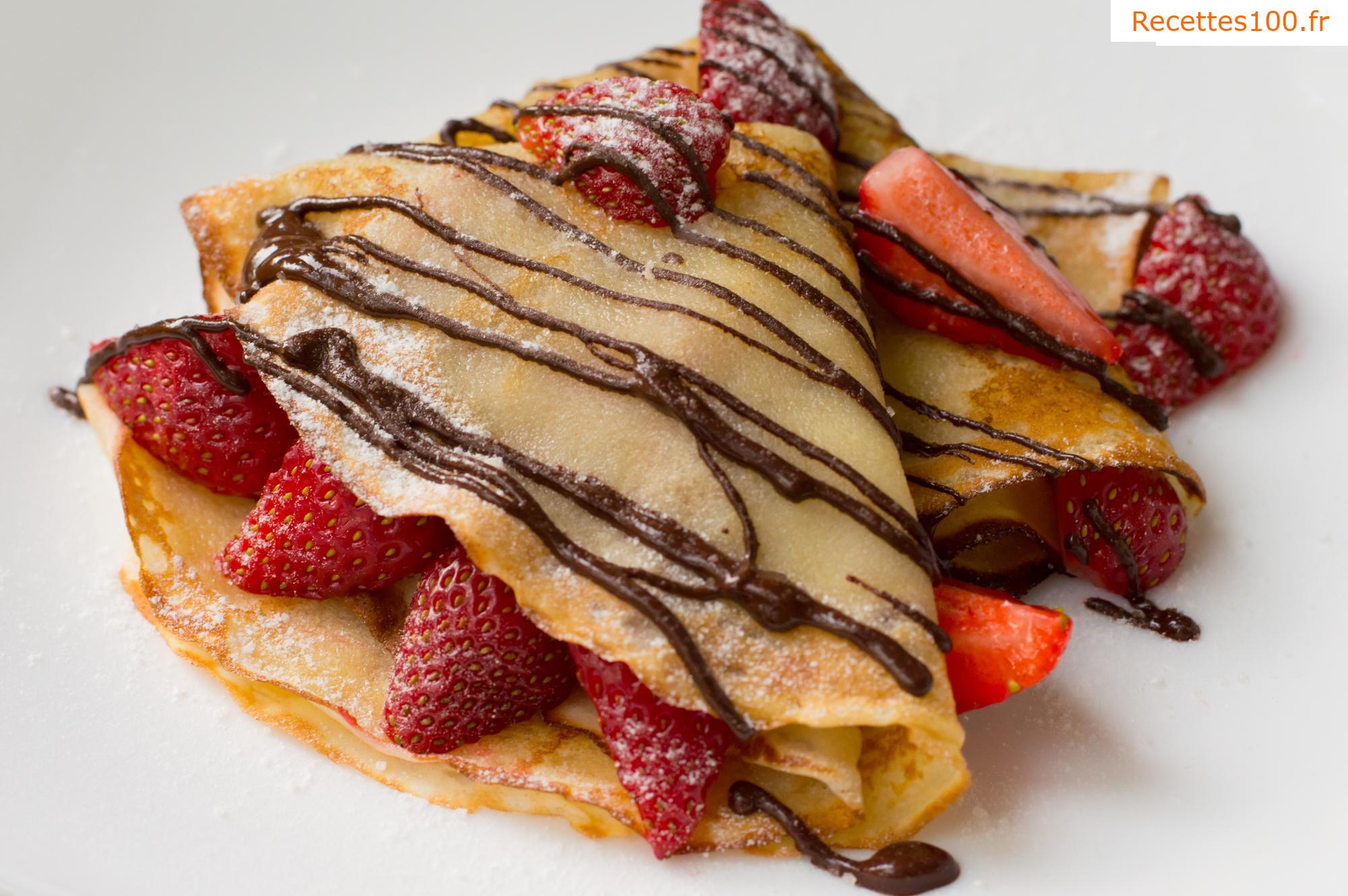 Crêpes aux fraises