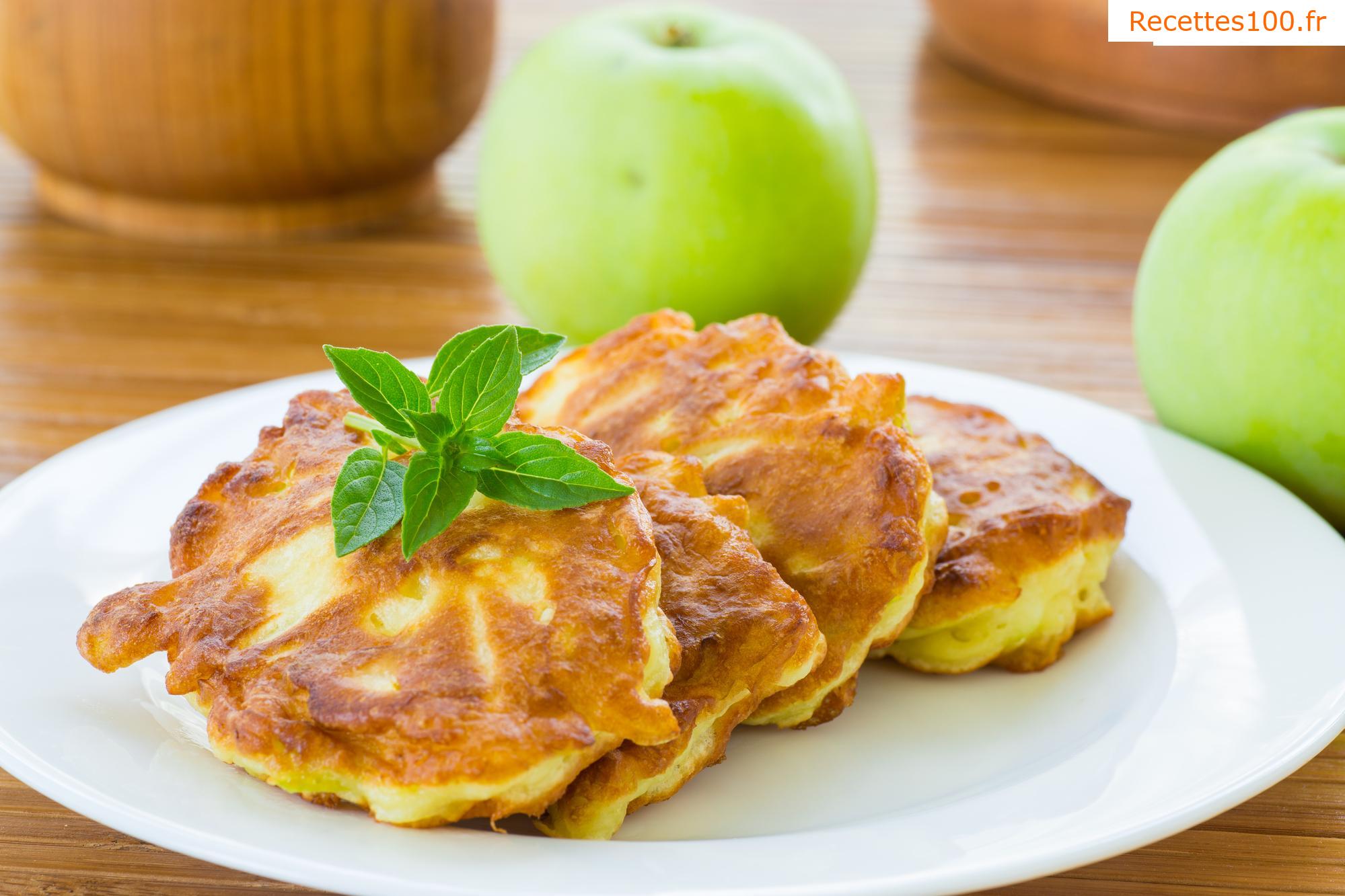 Crêpes aux pommes cuites