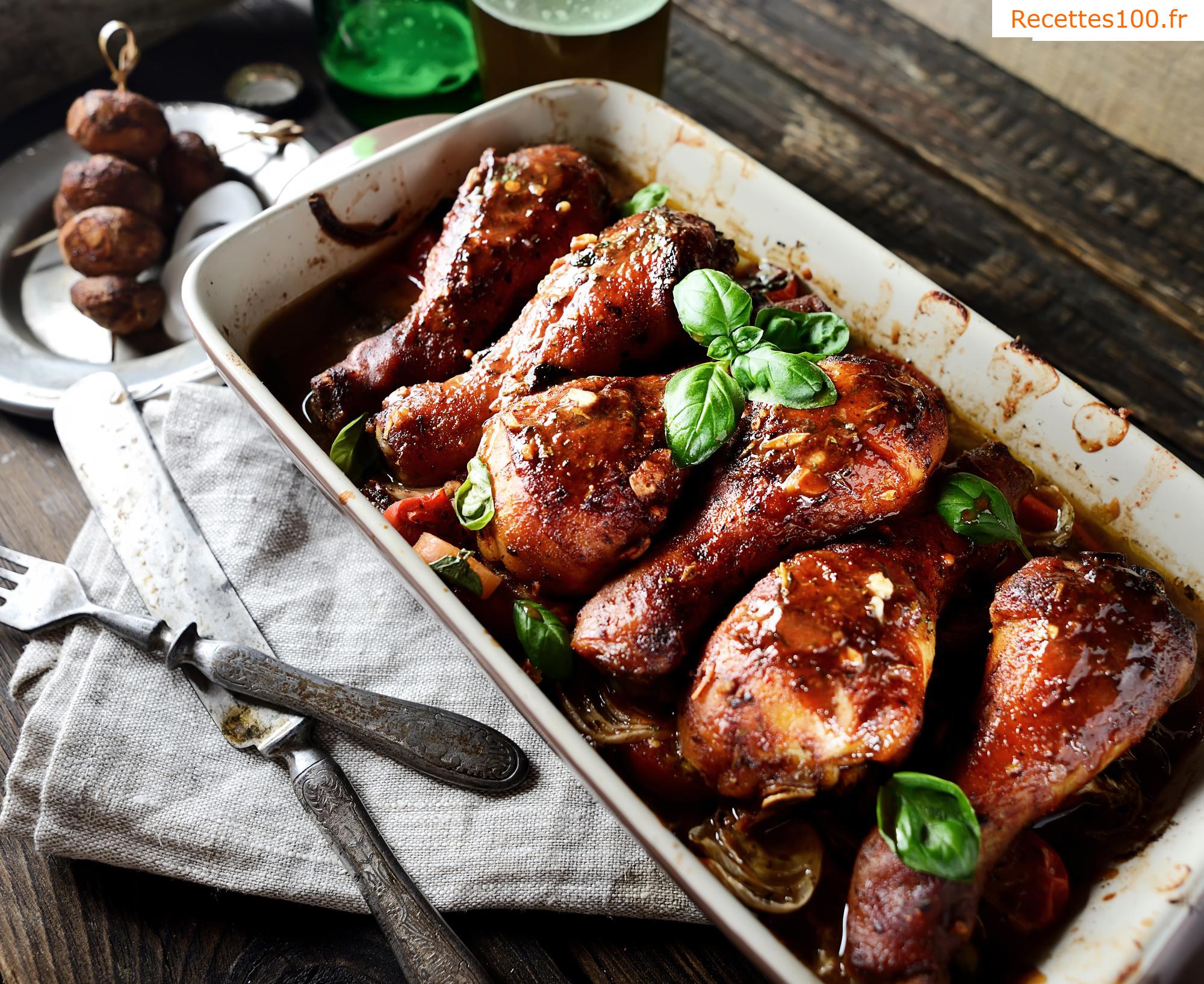 Cuisses de poulet sur chou frisé