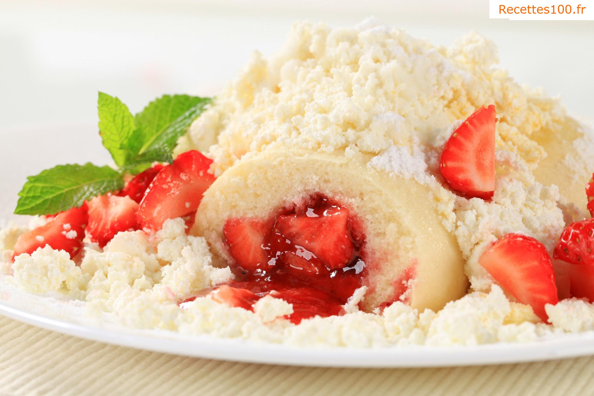 Dumplings aux fruits cuits à la vapeur avec des fraises