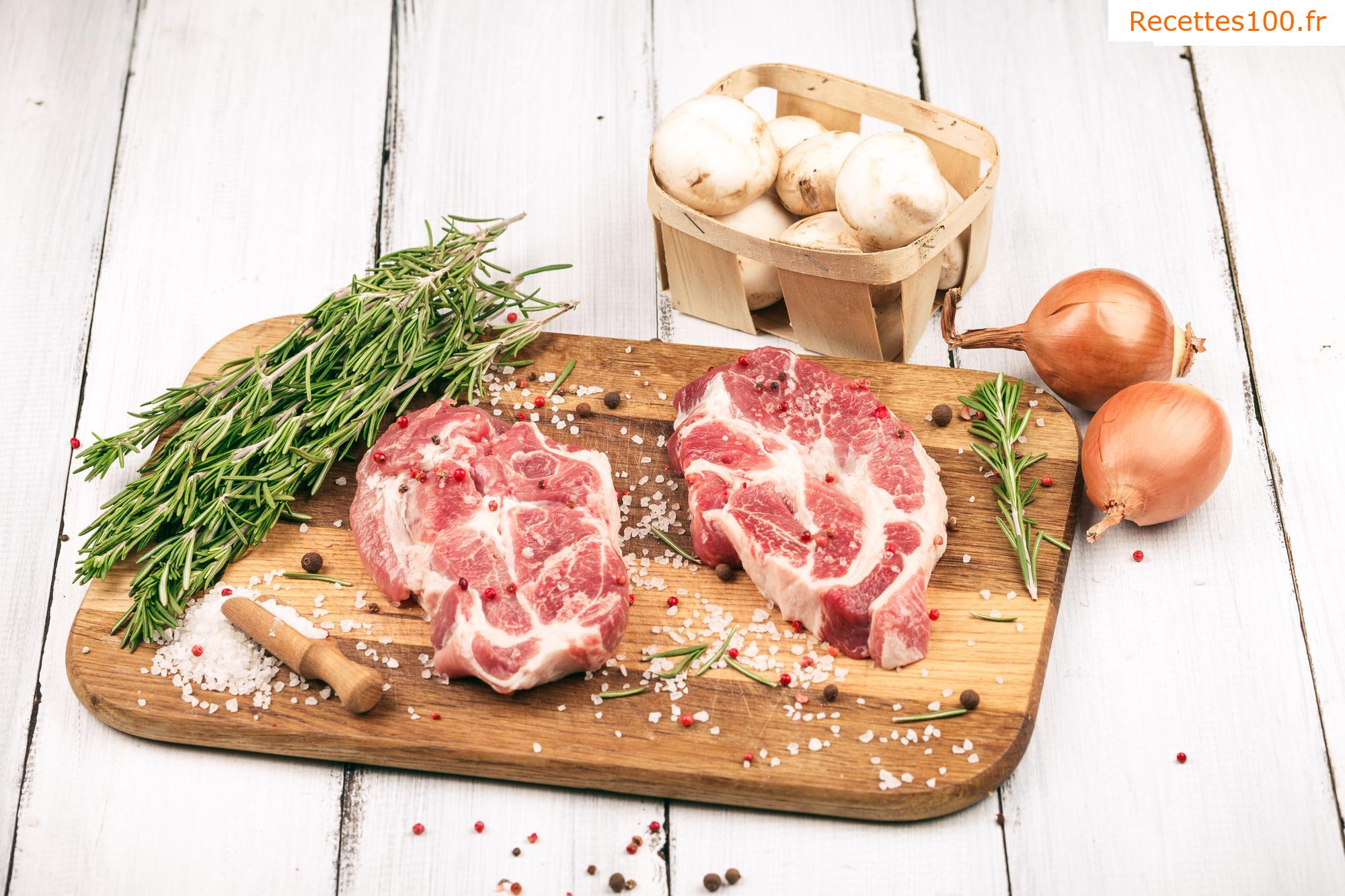 Épaule de porc aux champignons
