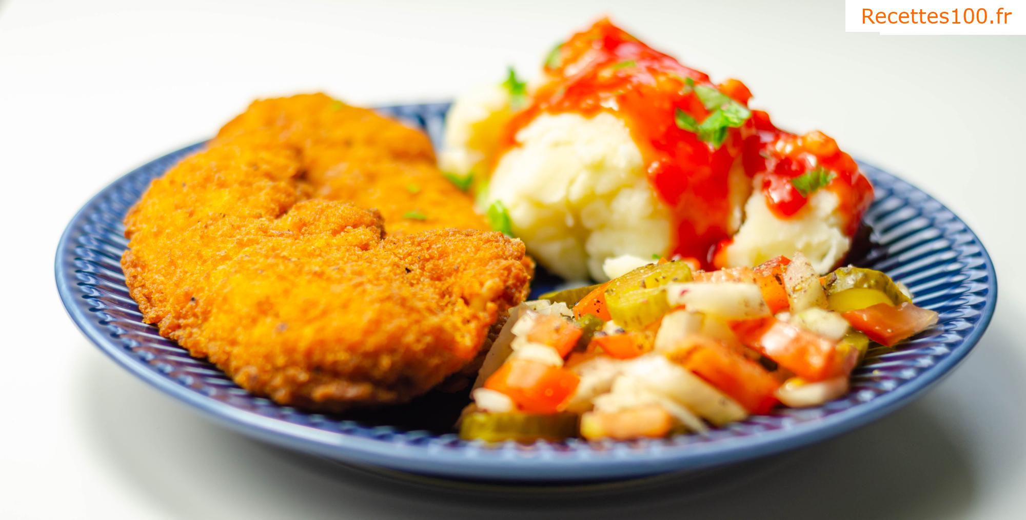 Escalopes de poulet haché avec deux fromages
