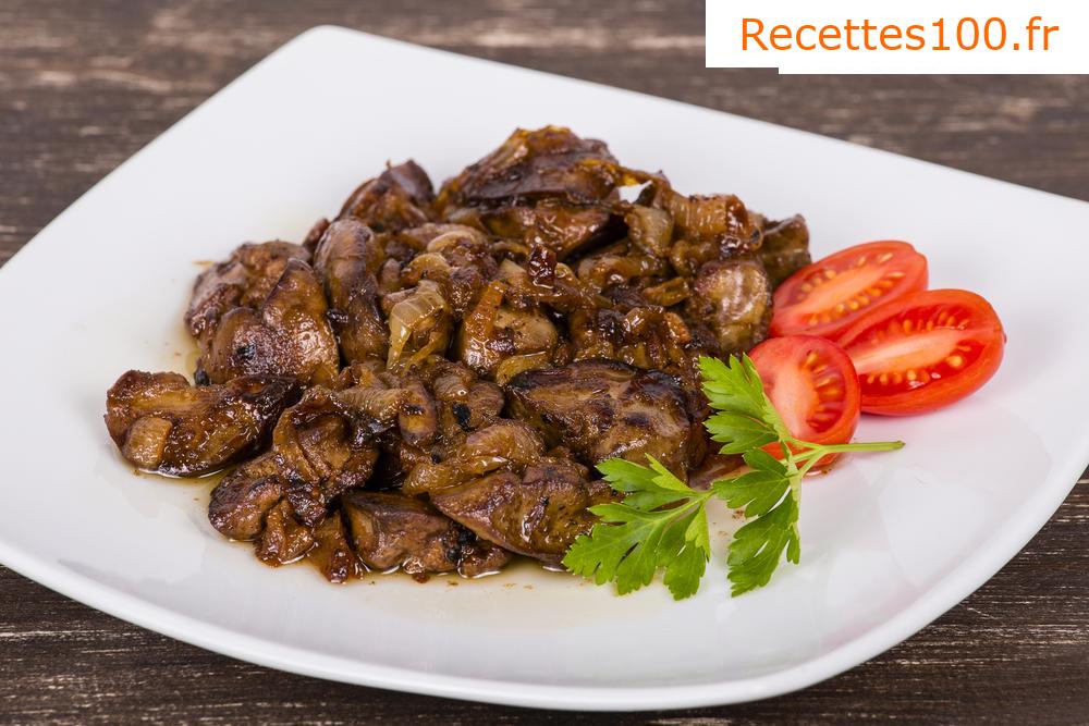 Foie de poulet aux oignons