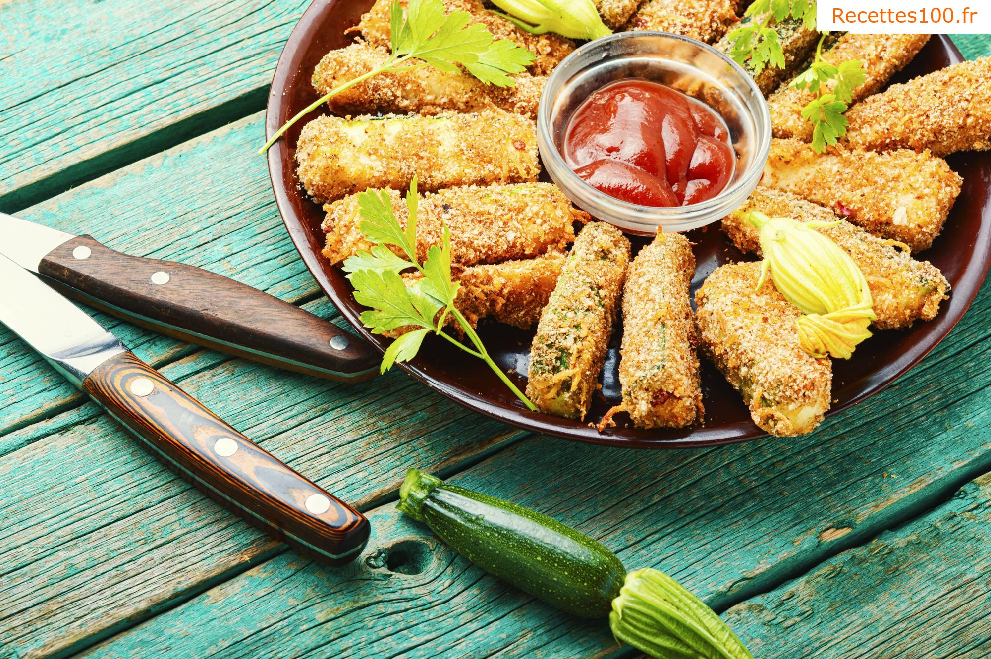 Frites de courgettes rôties