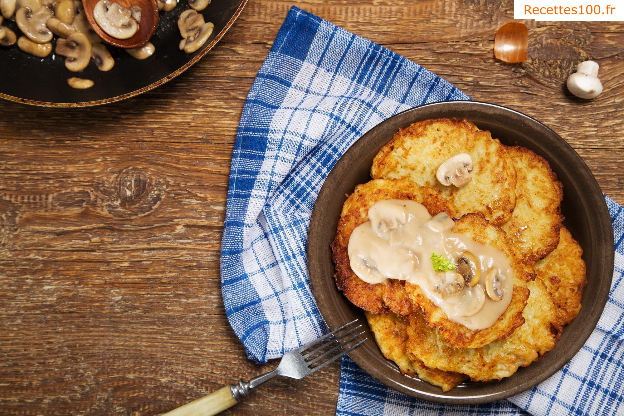 Galettes de pommes de terre aux champignons