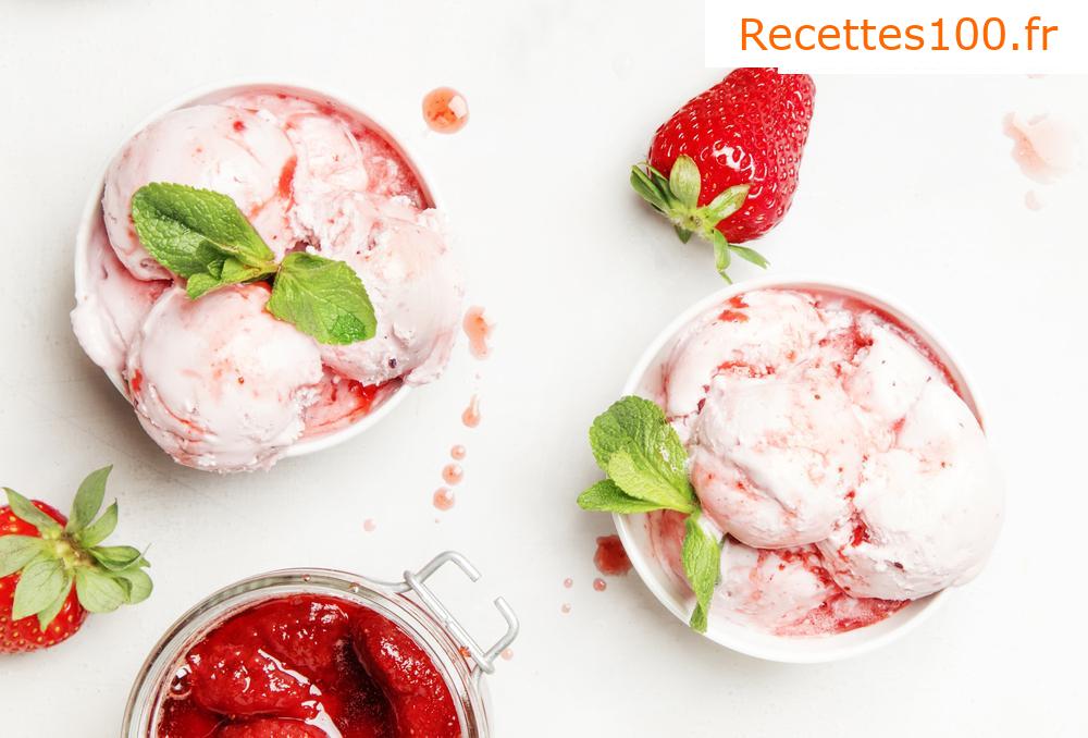 Glace à la fraise maison