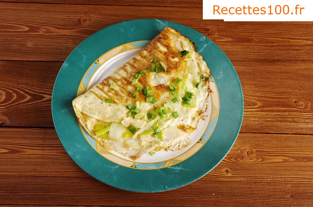 Omelette aux poireaux