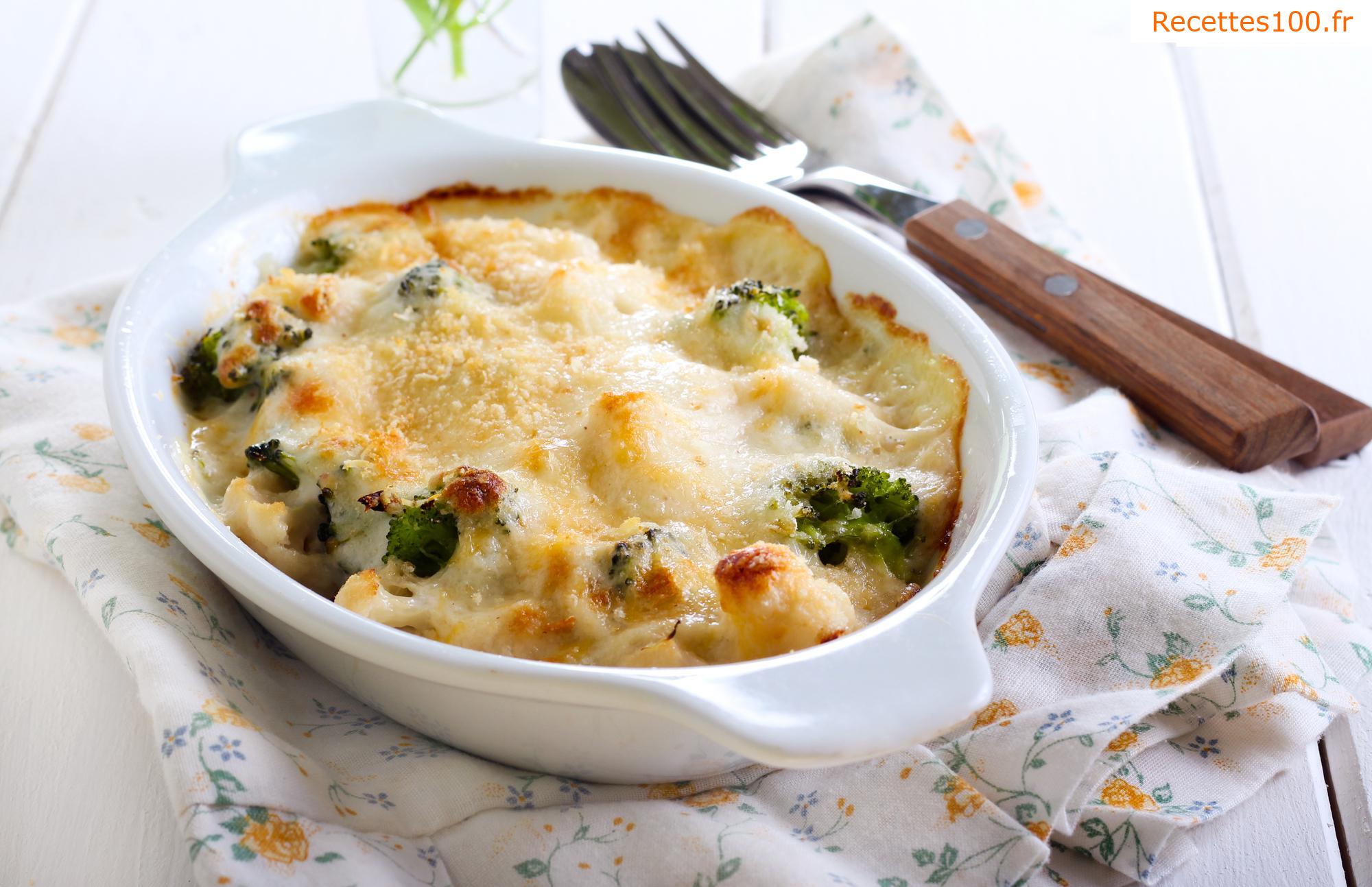 Pommes de terre gratinées au brocoli
