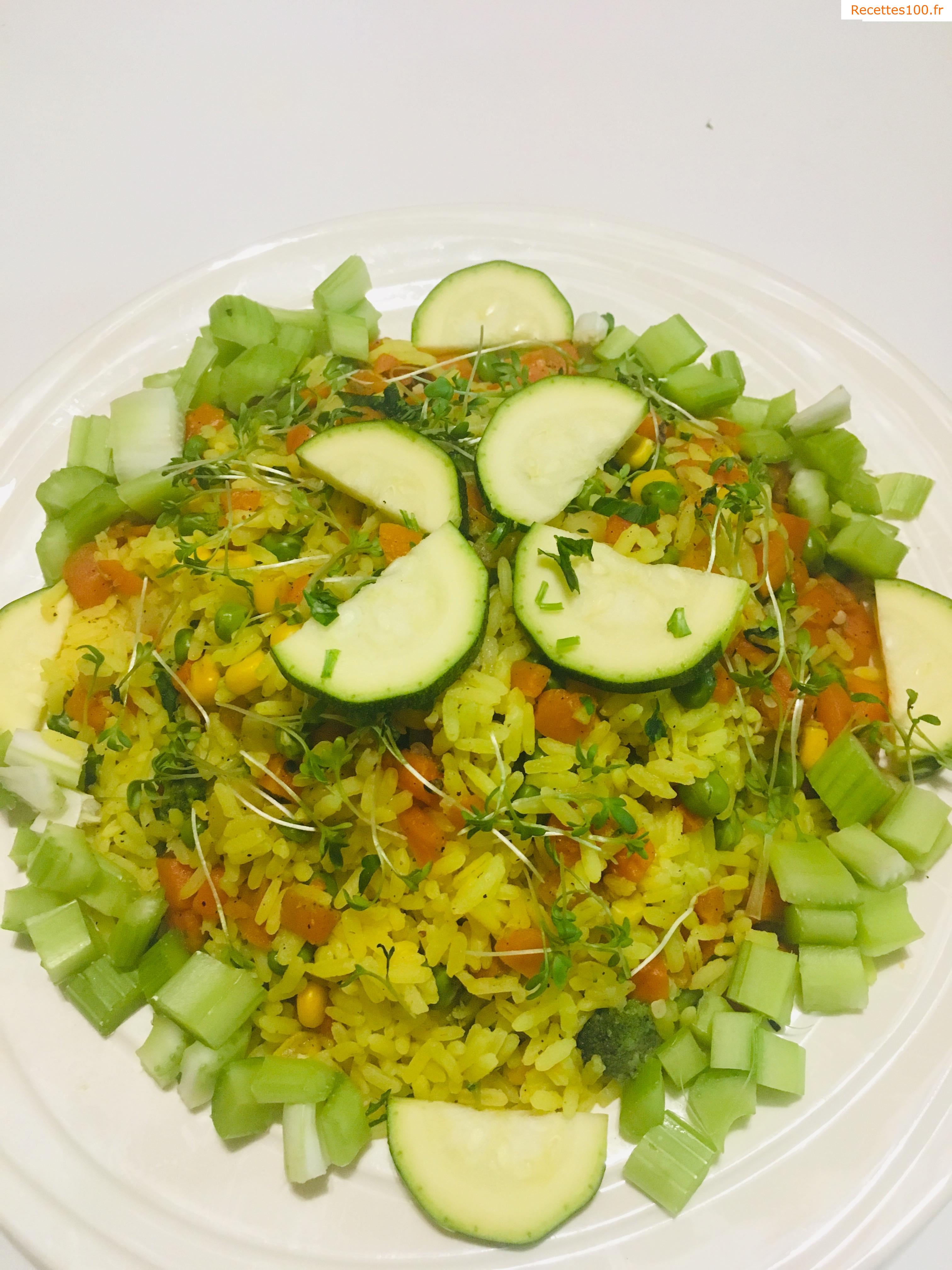 Poulet au curry avec riz et légumes