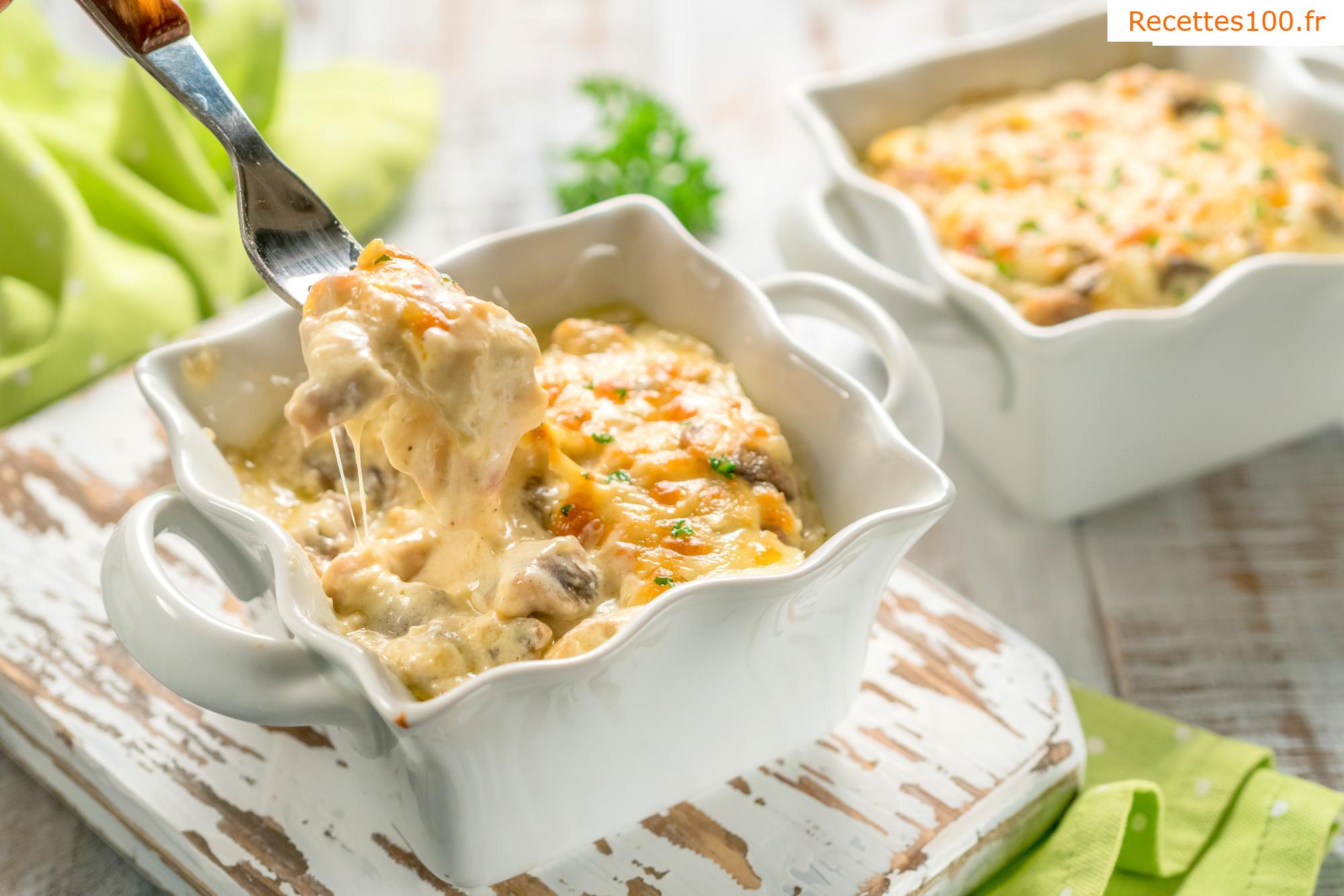 Poulet gratiné à la crème