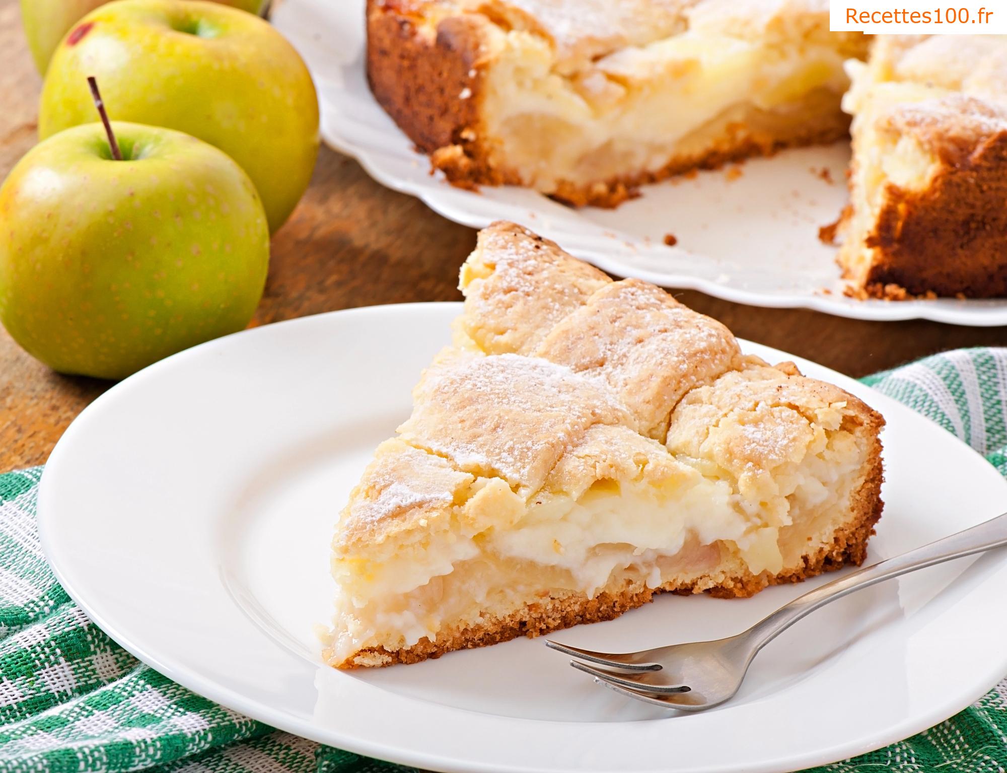 Pudding aux pommes et au fromage blanc