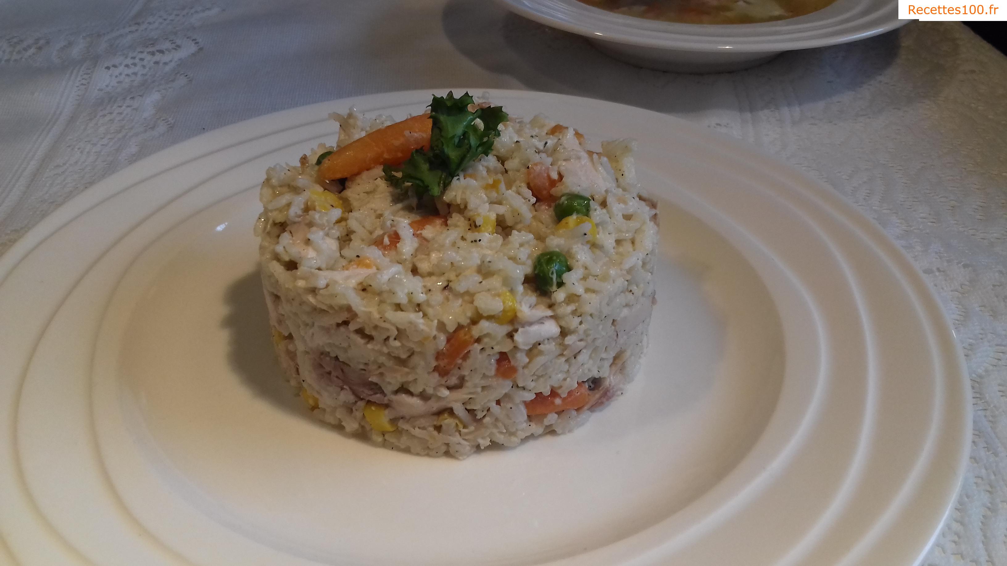Risotto au poulet avec légumes et champignons