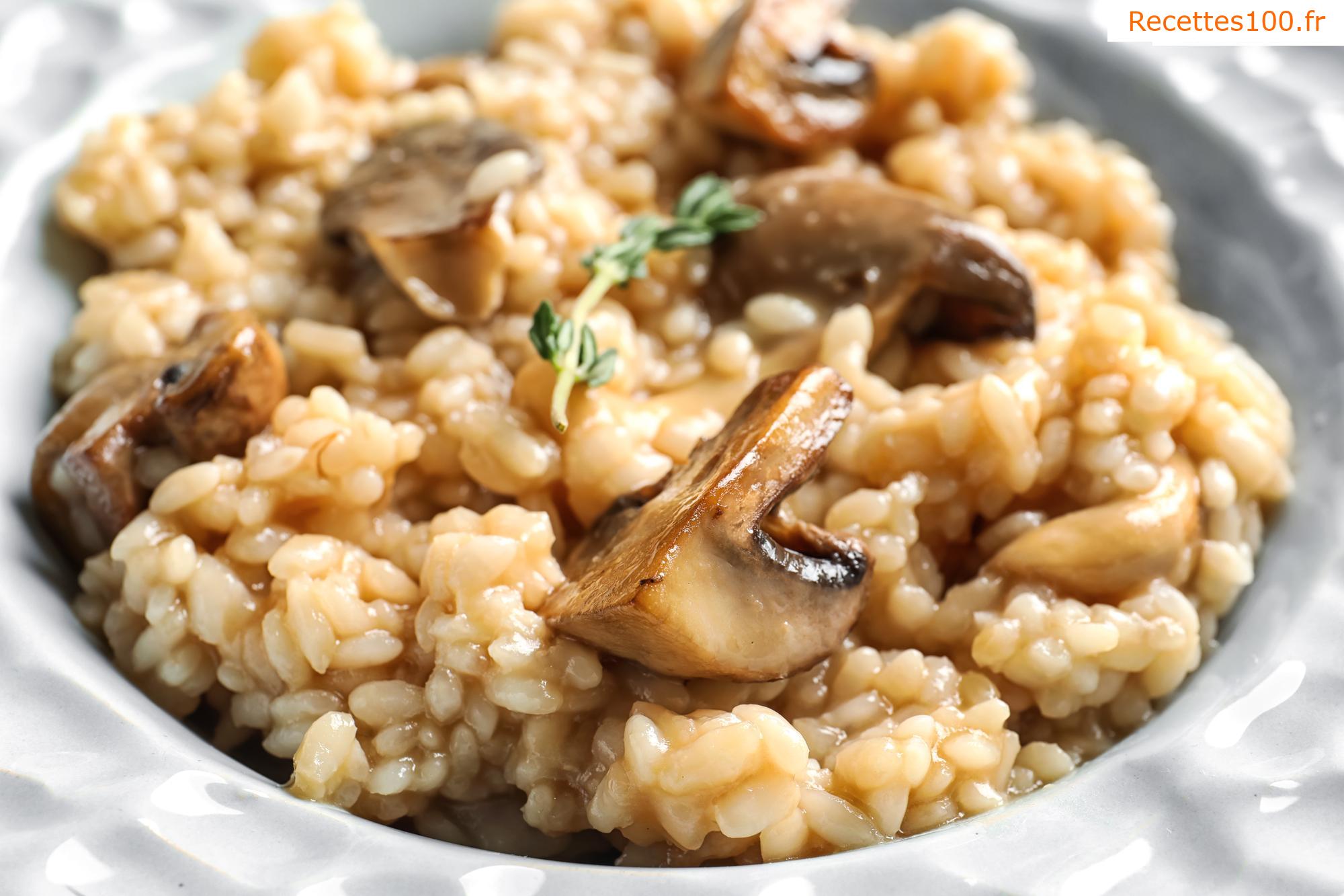 Risotto aux courgettes et champignons