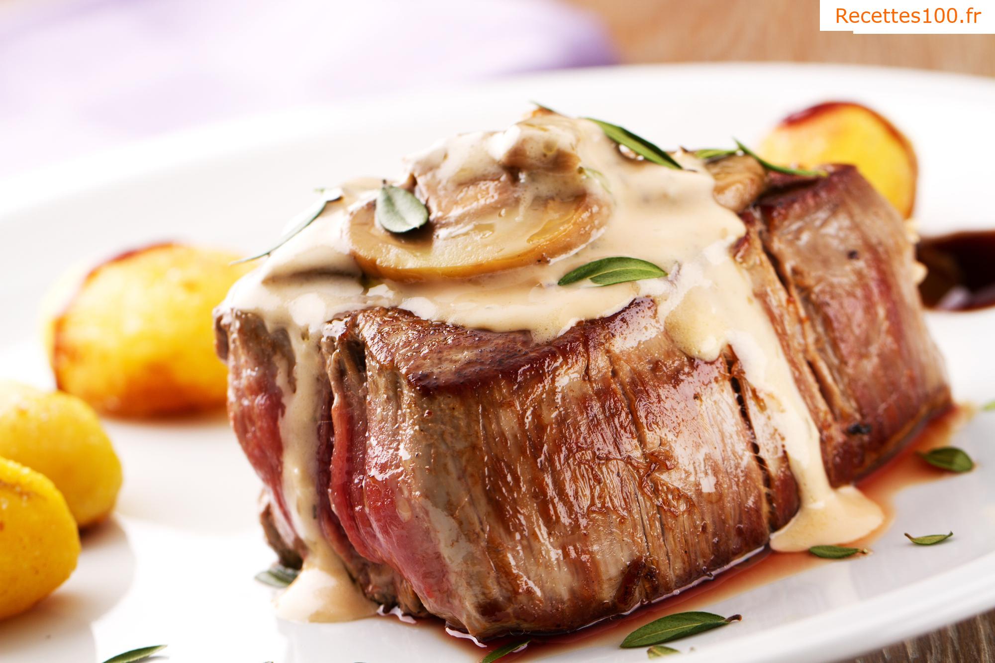 Rôti de bœuf avec sauce aux champignons