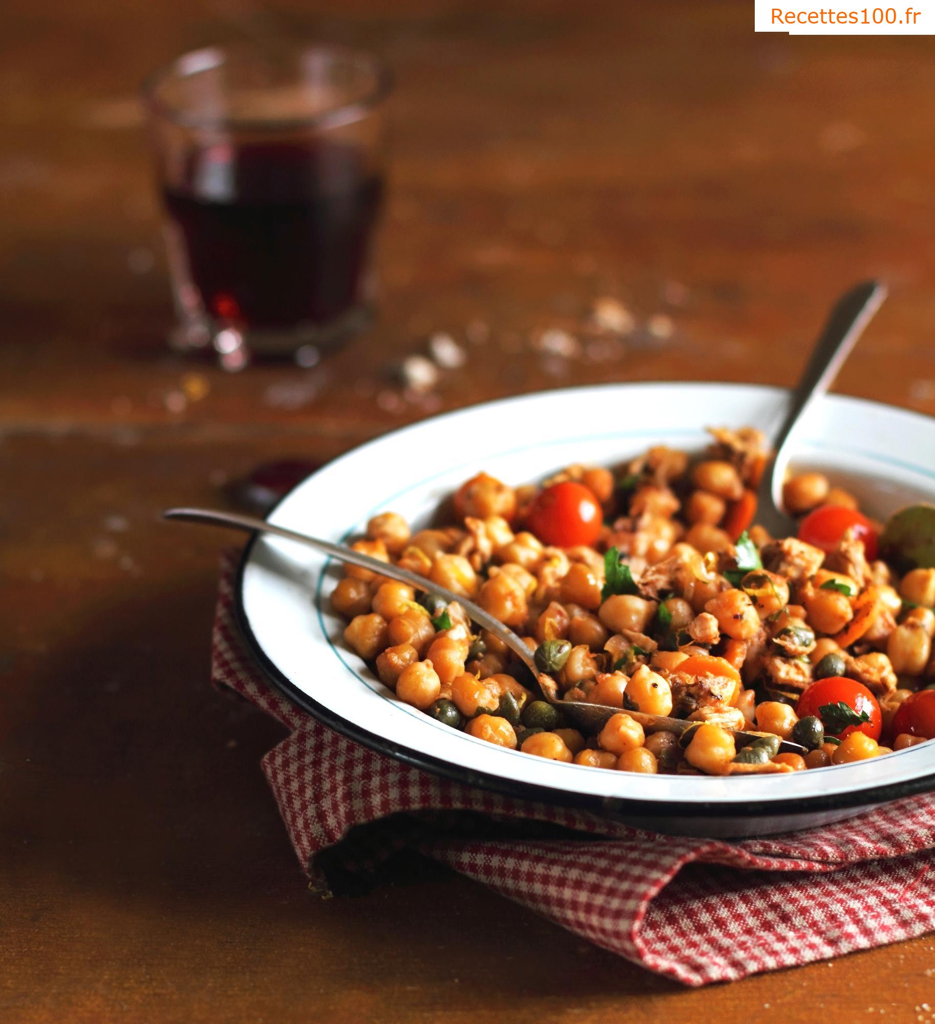 Salade de pois chiches au thon