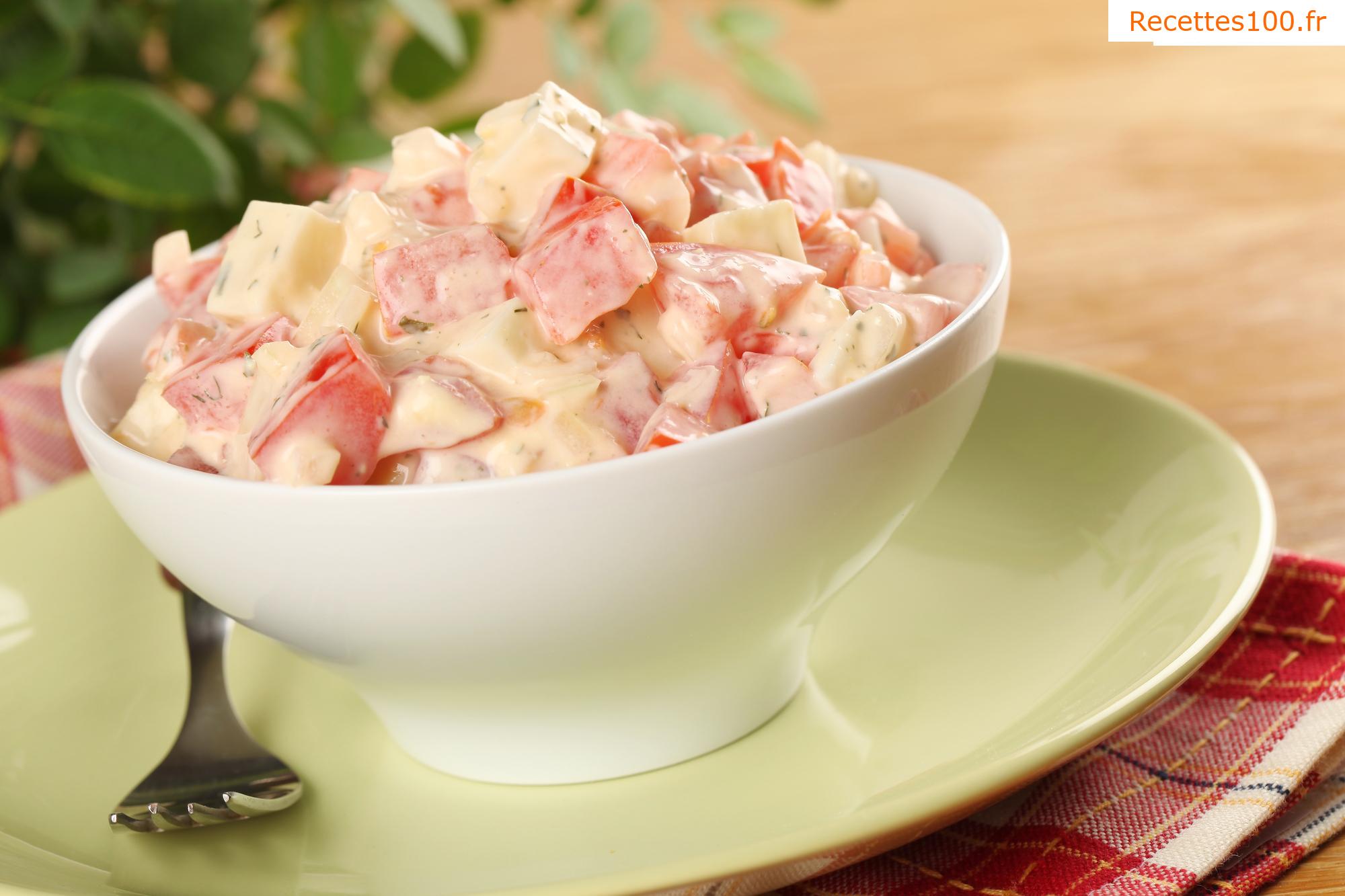 Salade de tomates à la crème aigre