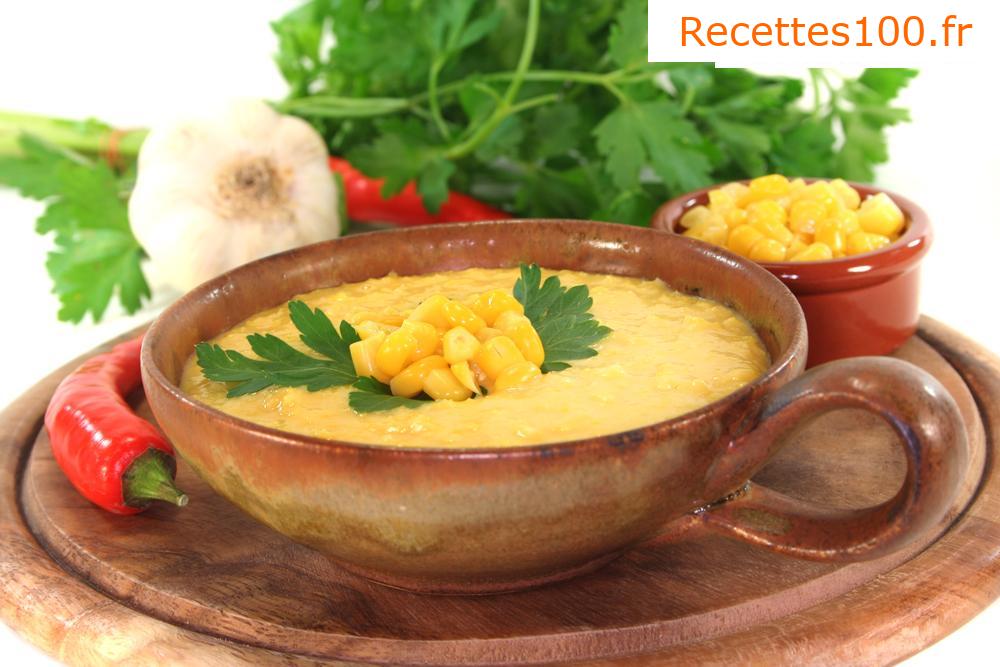 Soupe de courgette au maïs