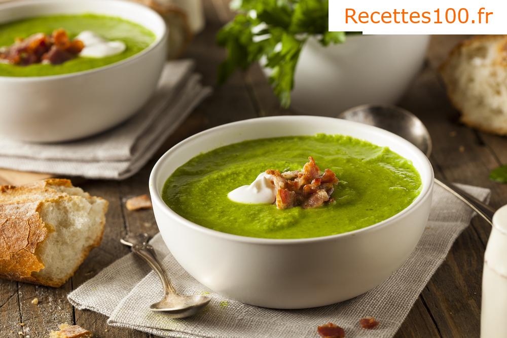 Soupe de pois congelés à la menthe