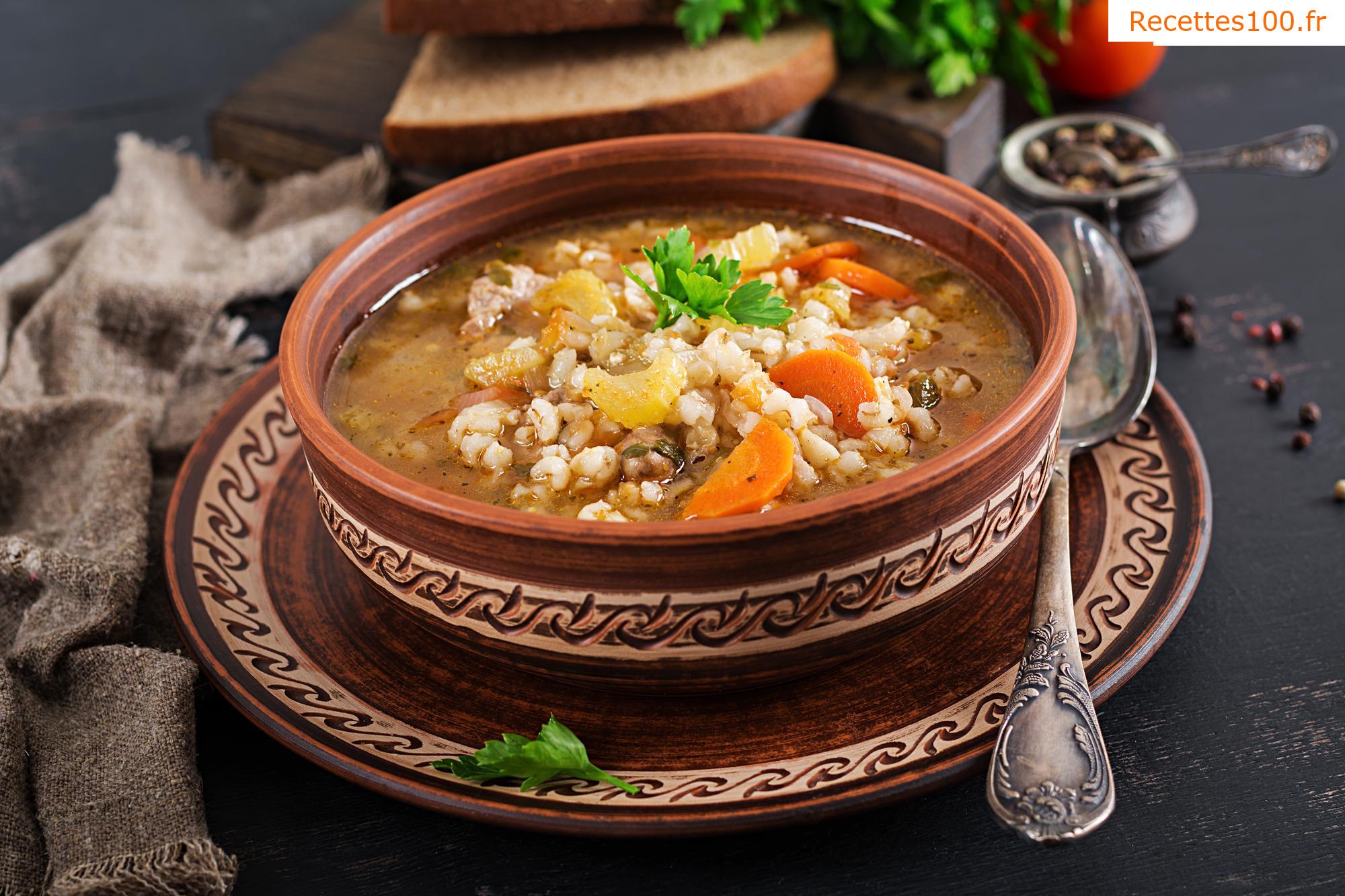 Soupe perlée aux champignons