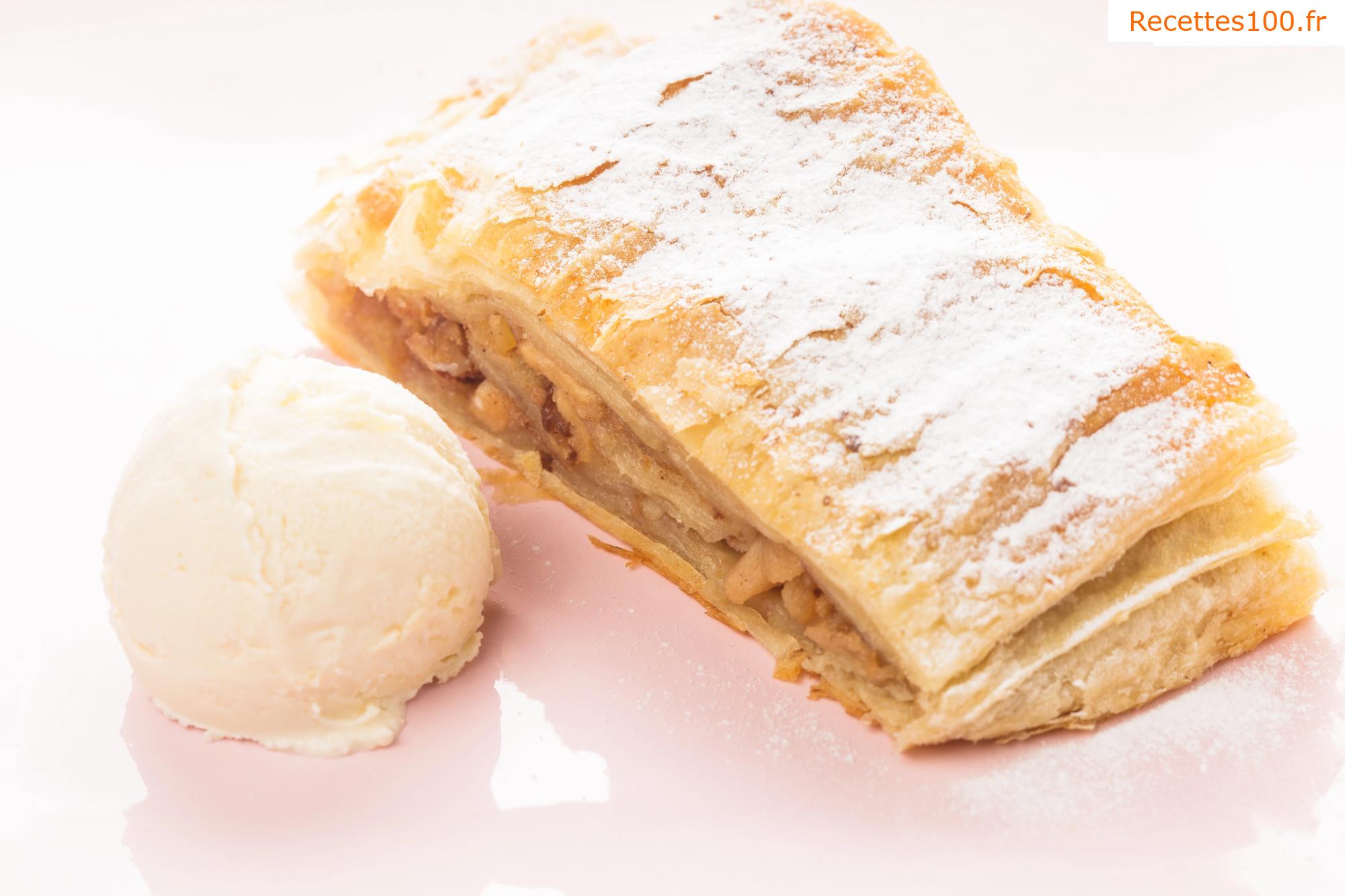 Strudel aux pommes en pâte au fromage blanc