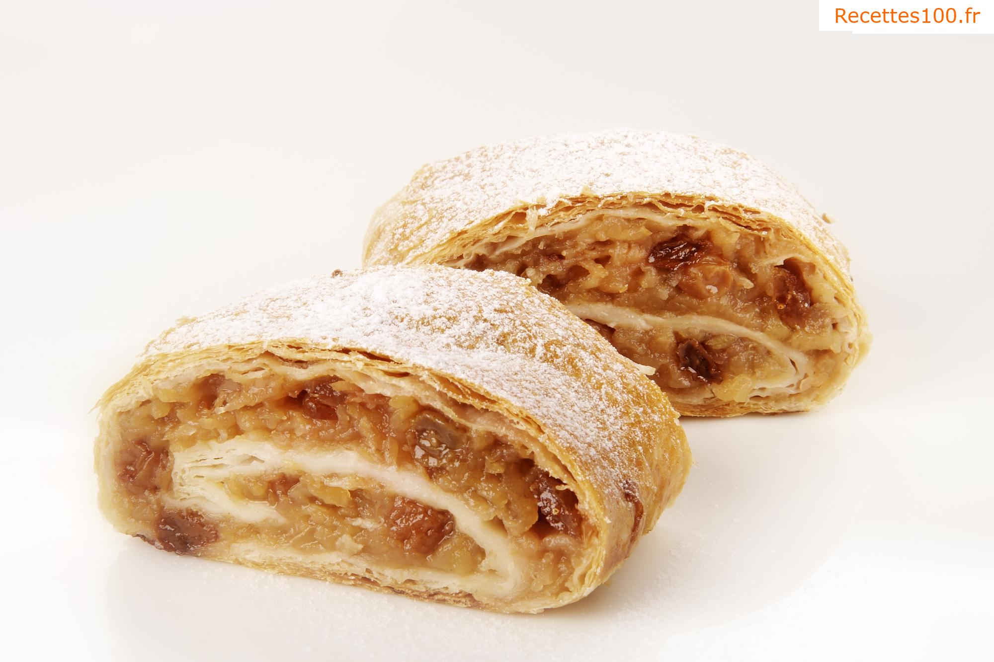 Strudel aux pommes feuilleté