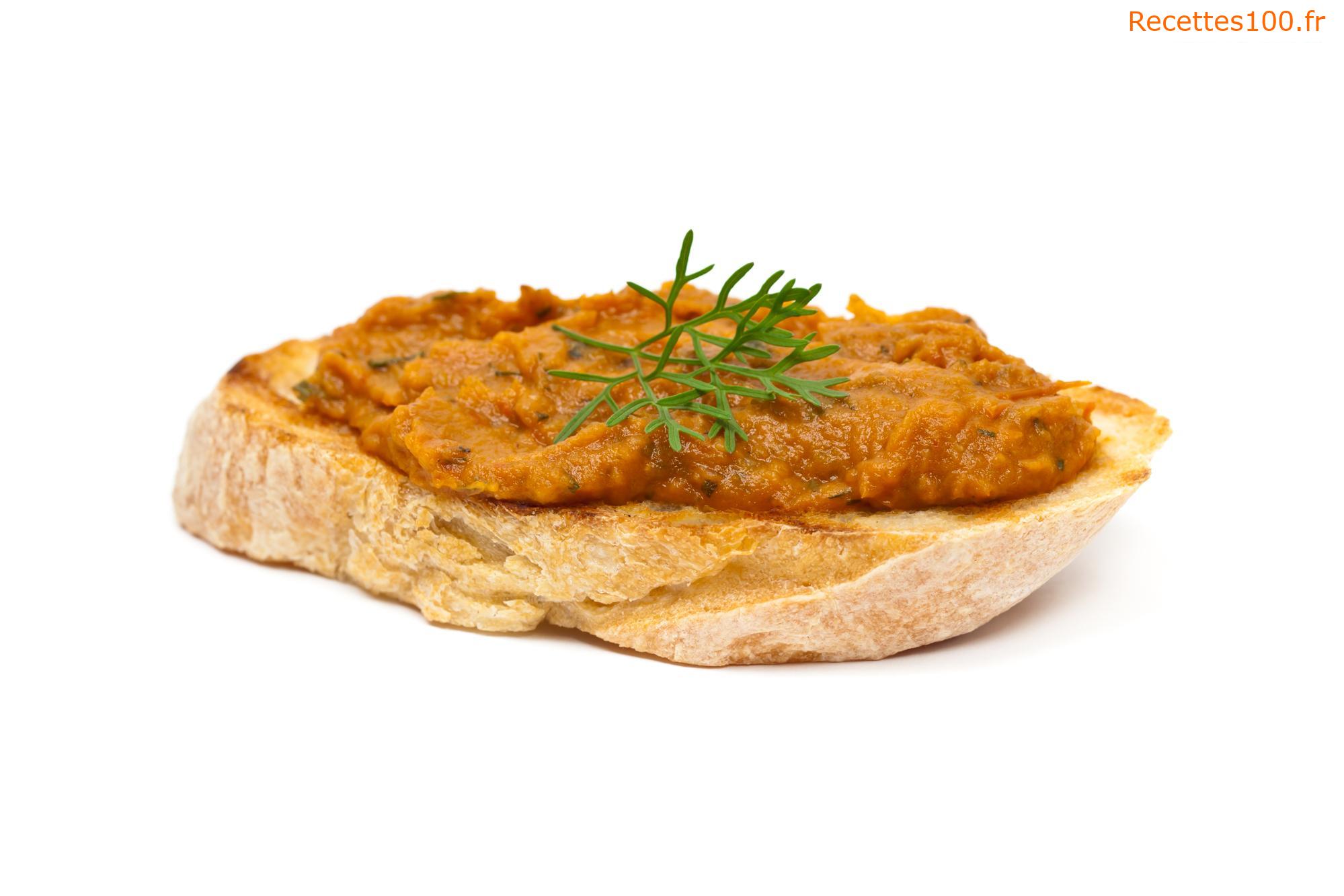 Tartinade de courgettes sur des toasts