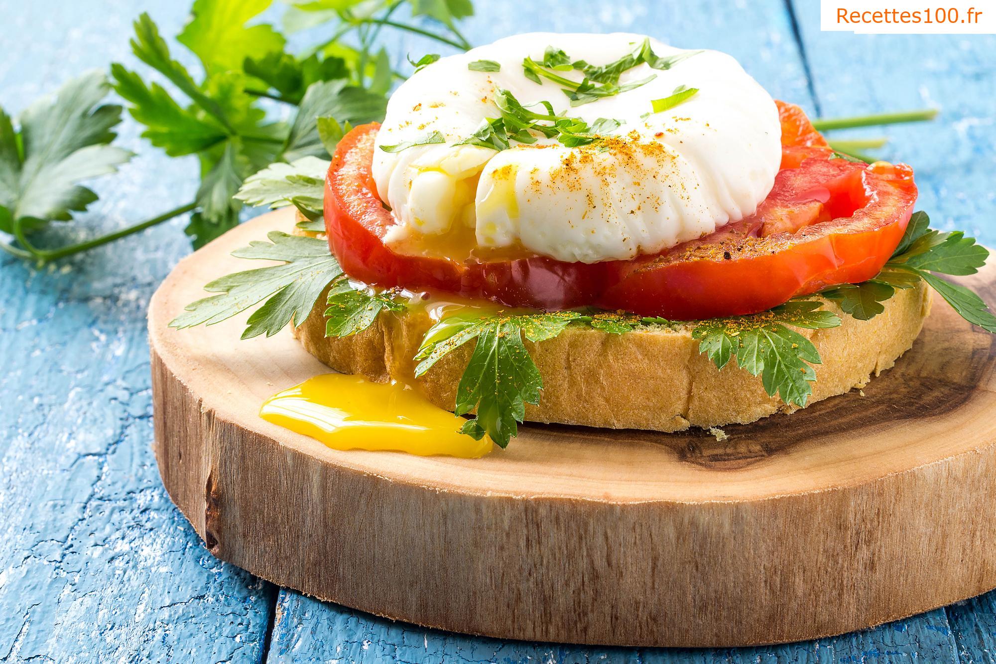 Tostada española avec un œuf poché